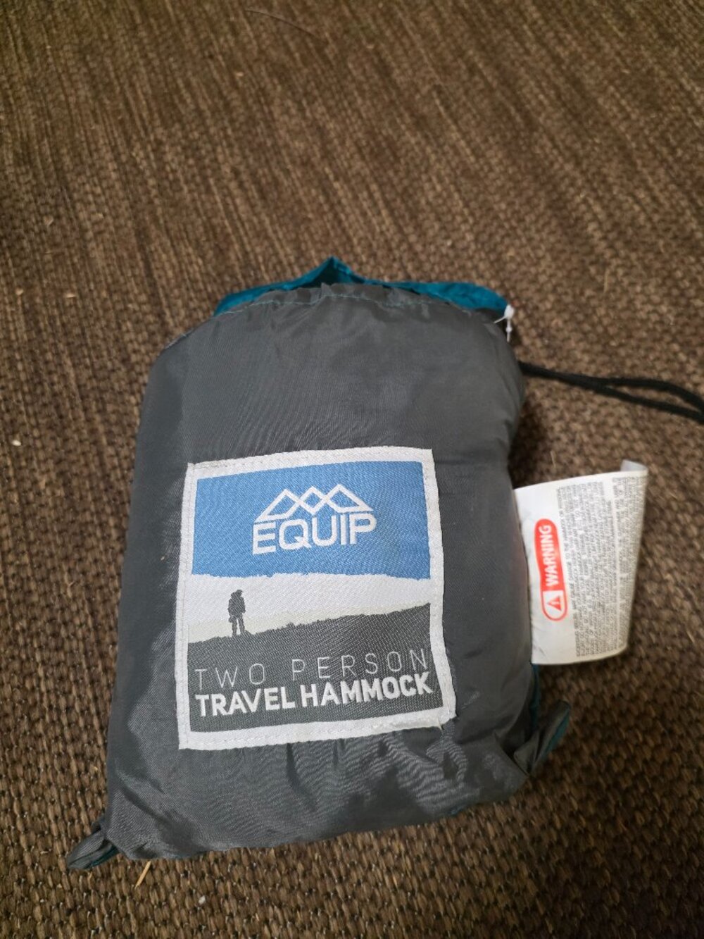 EQUIP Two Person Travel Hammock Gray, 500lb weight 124" x 77" NEW